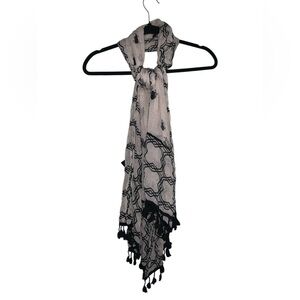 Vintage Ann Taylor Cream And Black Egypt Camel Printed Blanket Scarf‎